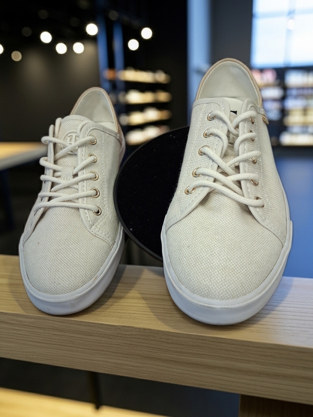 Tommy Hilfiger Women's Cream Canvas Sneakers